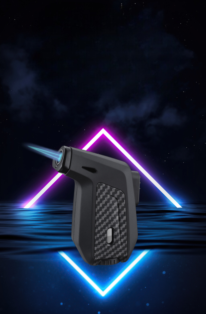 Lighter Turbo Torch Blue Flame Jet Single Transparent Gas Tank