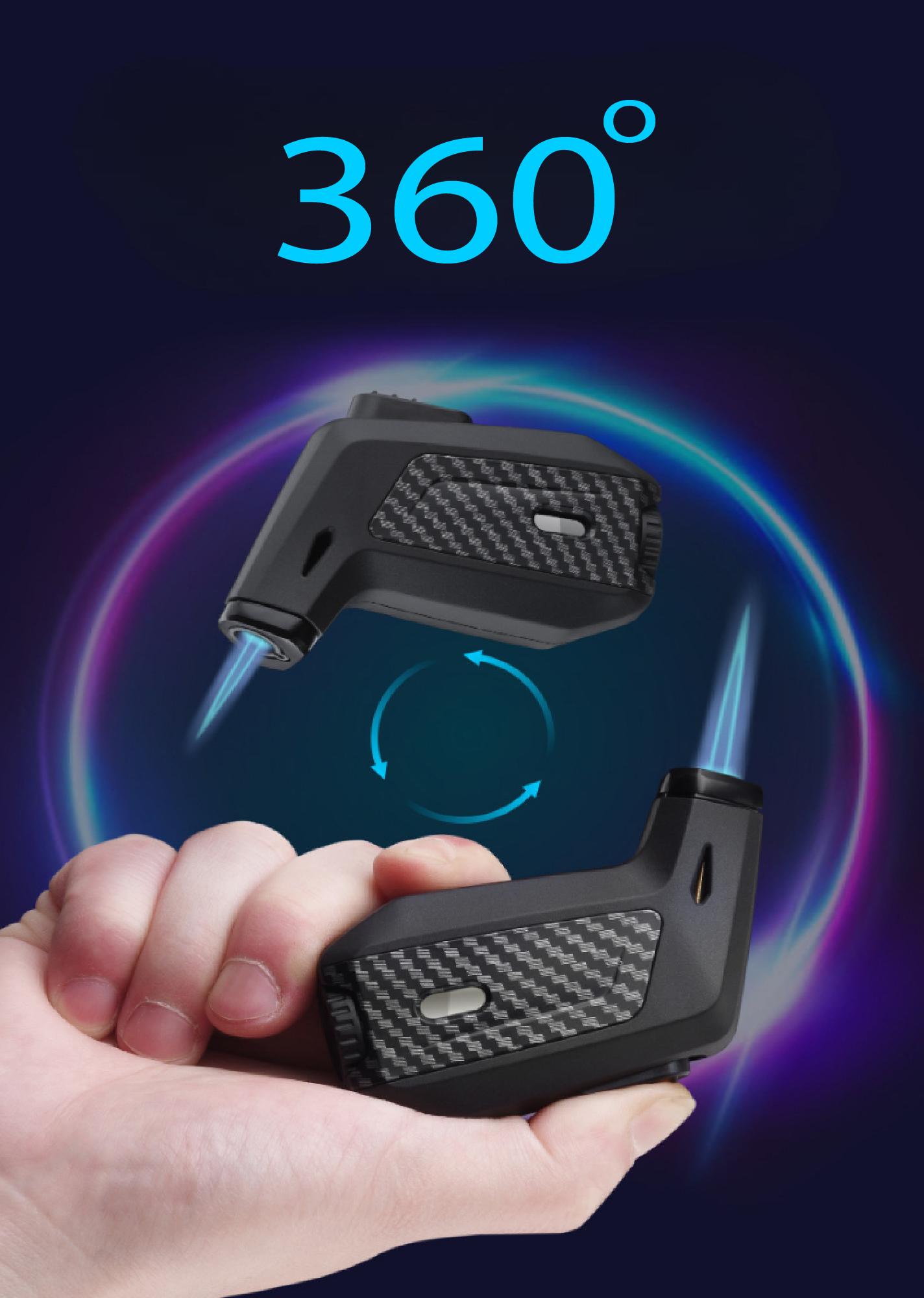 Lighter Turbo Torch Blue Flame Jet Single Transparent Gas Tank