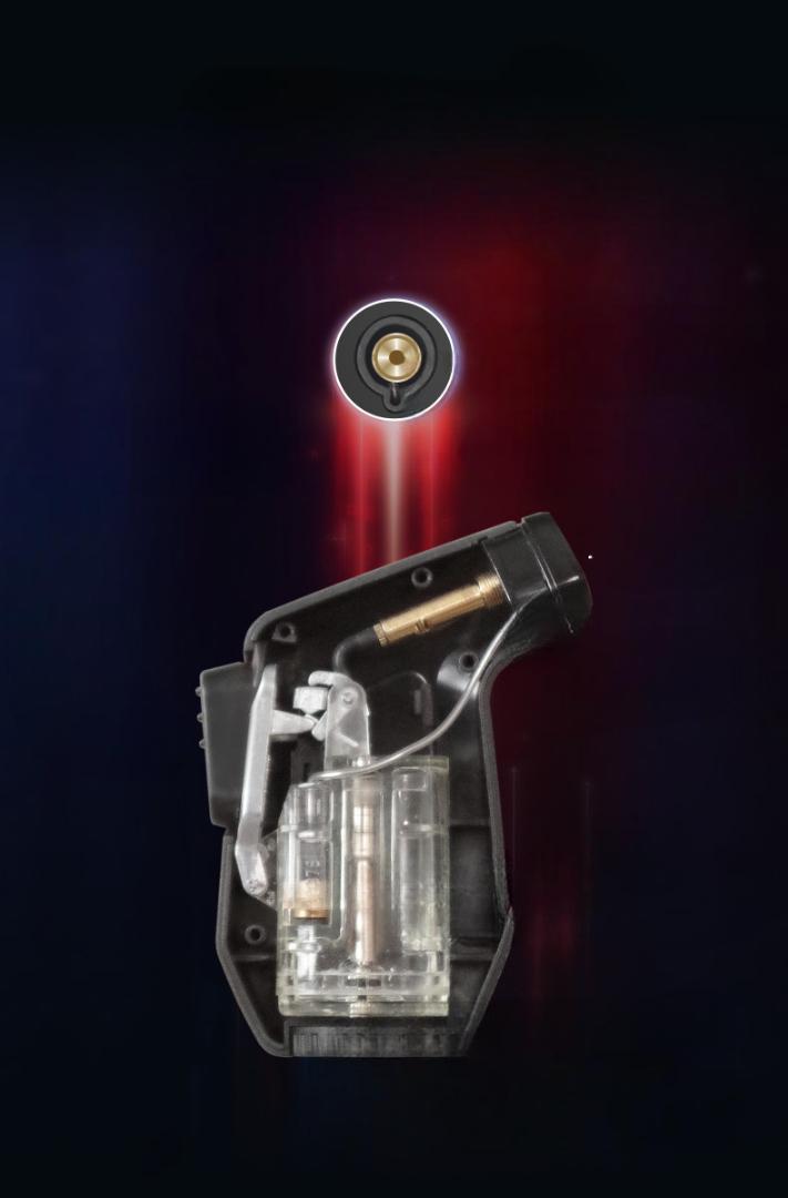 Lighter Turbo Torch Blue Flame Jet Single Transparent Gas Tank