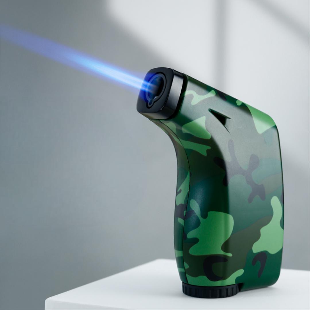 Large Capacity Outdoor Windproof Butane Gas Lighter Turbo Torch Blue Flame Jet Single