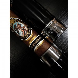 Prometheus Pocket Travel Cigar Tubes Black Lacquer with Chrome H-Tube/TB