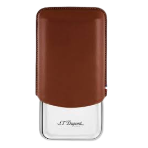 S.T. Dupont 183021 Case for 3 Cigars Metal Brown