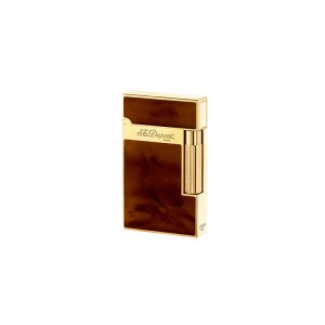 St. Dupont D 016126 Yellow Gold Finish Natural Lacquer Lighter Dark Brown